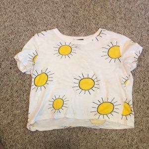 White T-shirt with Suns